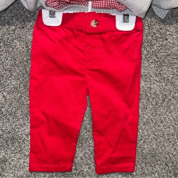Boys 3 piece matching set sweater long sleeve dress shirt corduroy pants outfit - Picture 8 of 12